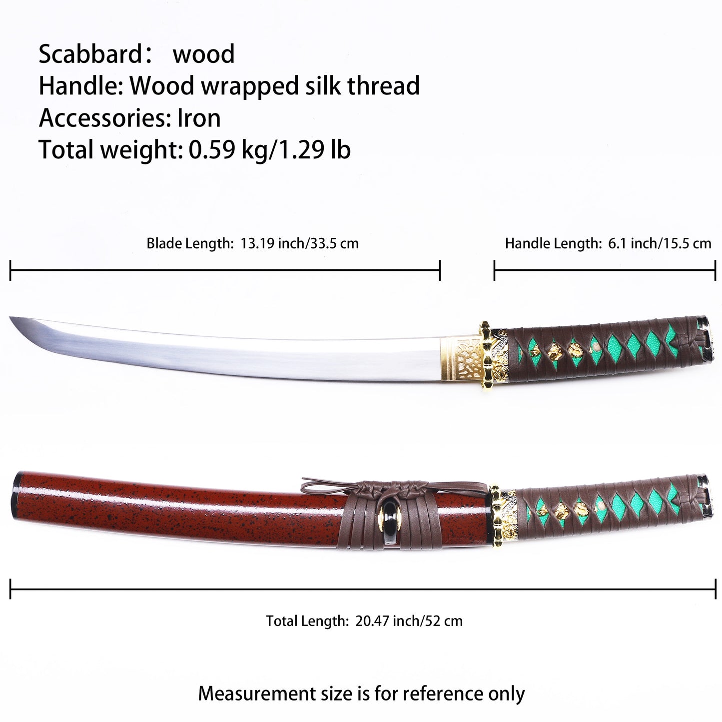 Red Saya & Green Handle Tanto