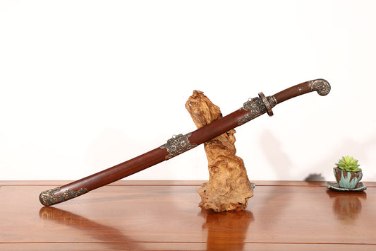 Solid Sourwood Scroll Relief Vintage Brass Fittings Sword