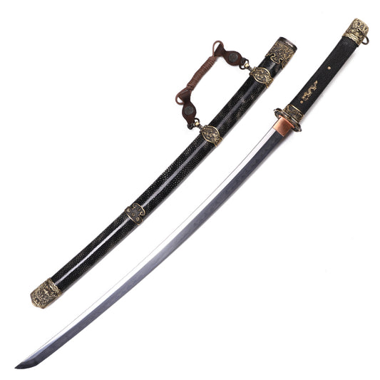 Black Pearl Skin Textured Samurai Katana