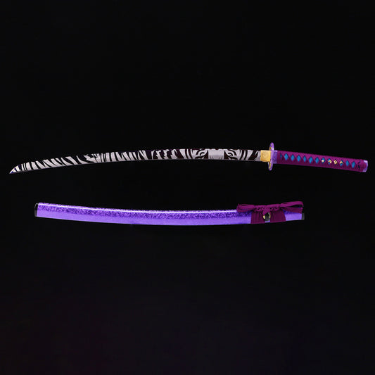Tiger's Head katana with saya scabbard - full set view