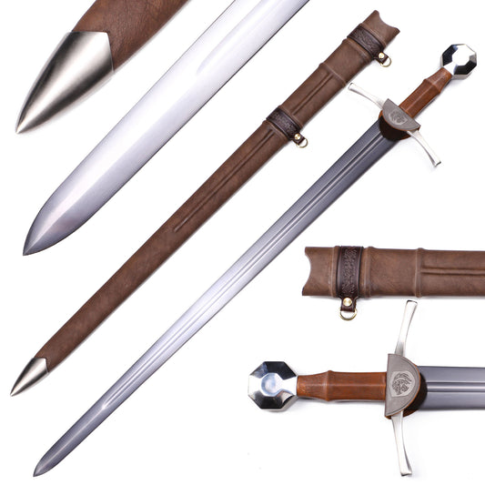 Side view: Medieval Western Sword - Front and side display