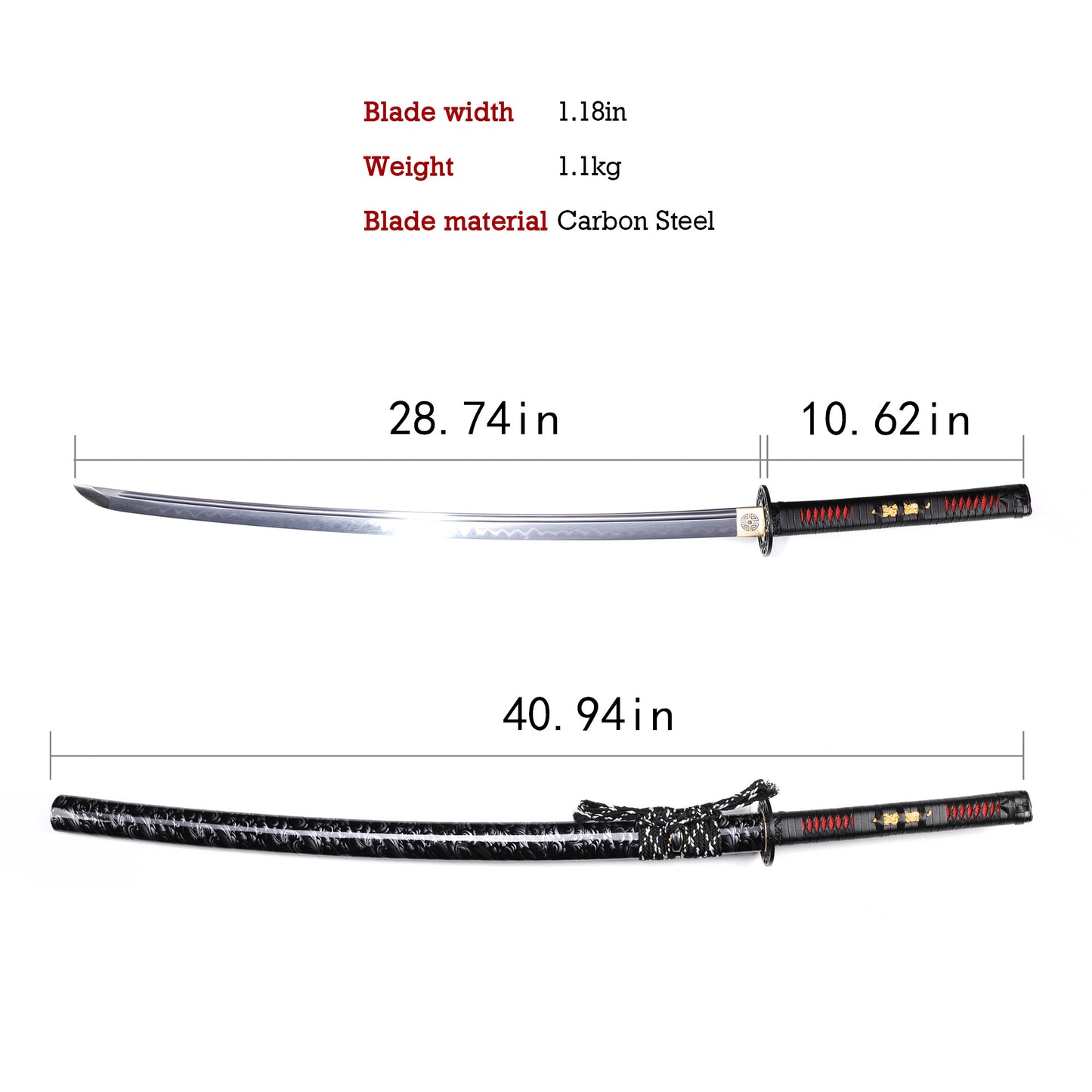 Black & Red Samurai Katana