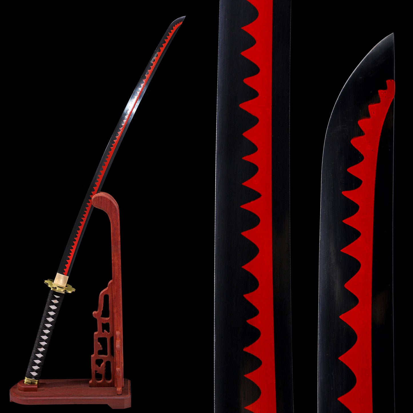 One Piece Zoro Sandai Kitetsu sword blade close-up - sharp steel edge and hamon detail