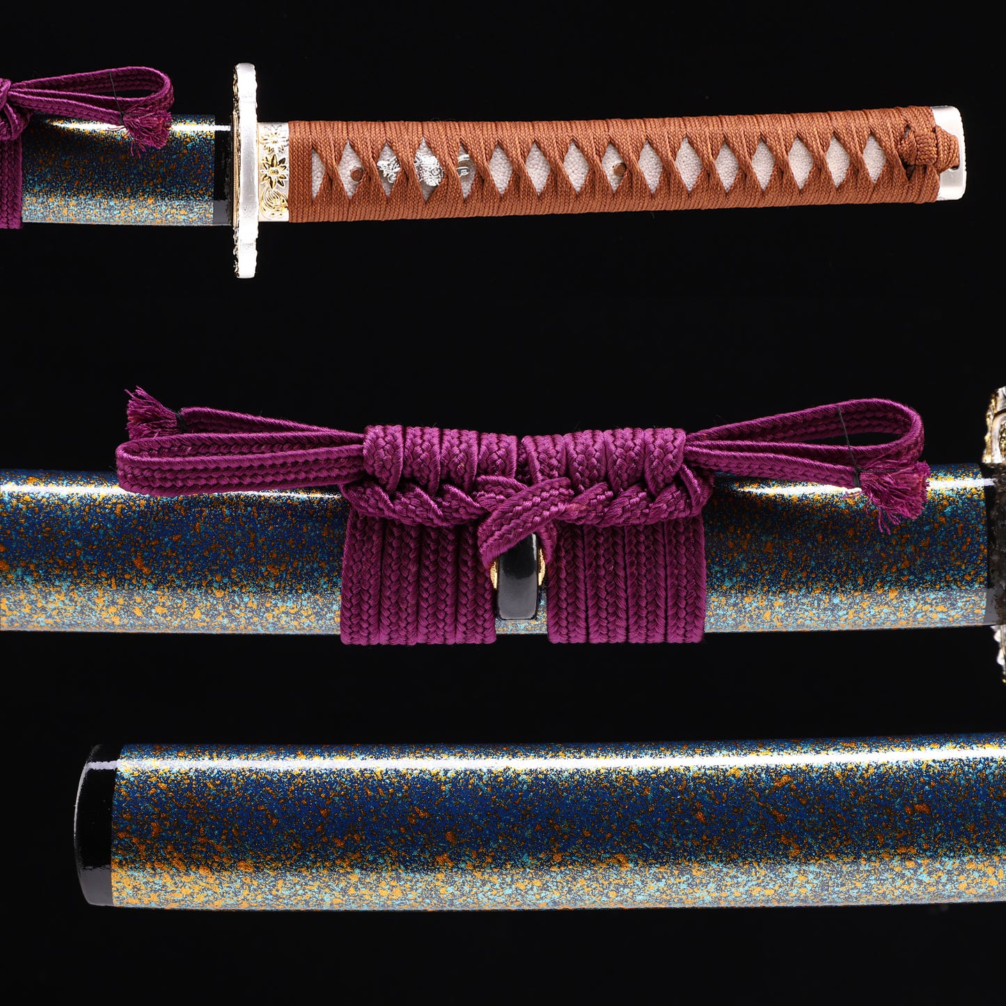 Color treated blade katana Detail of scabbard