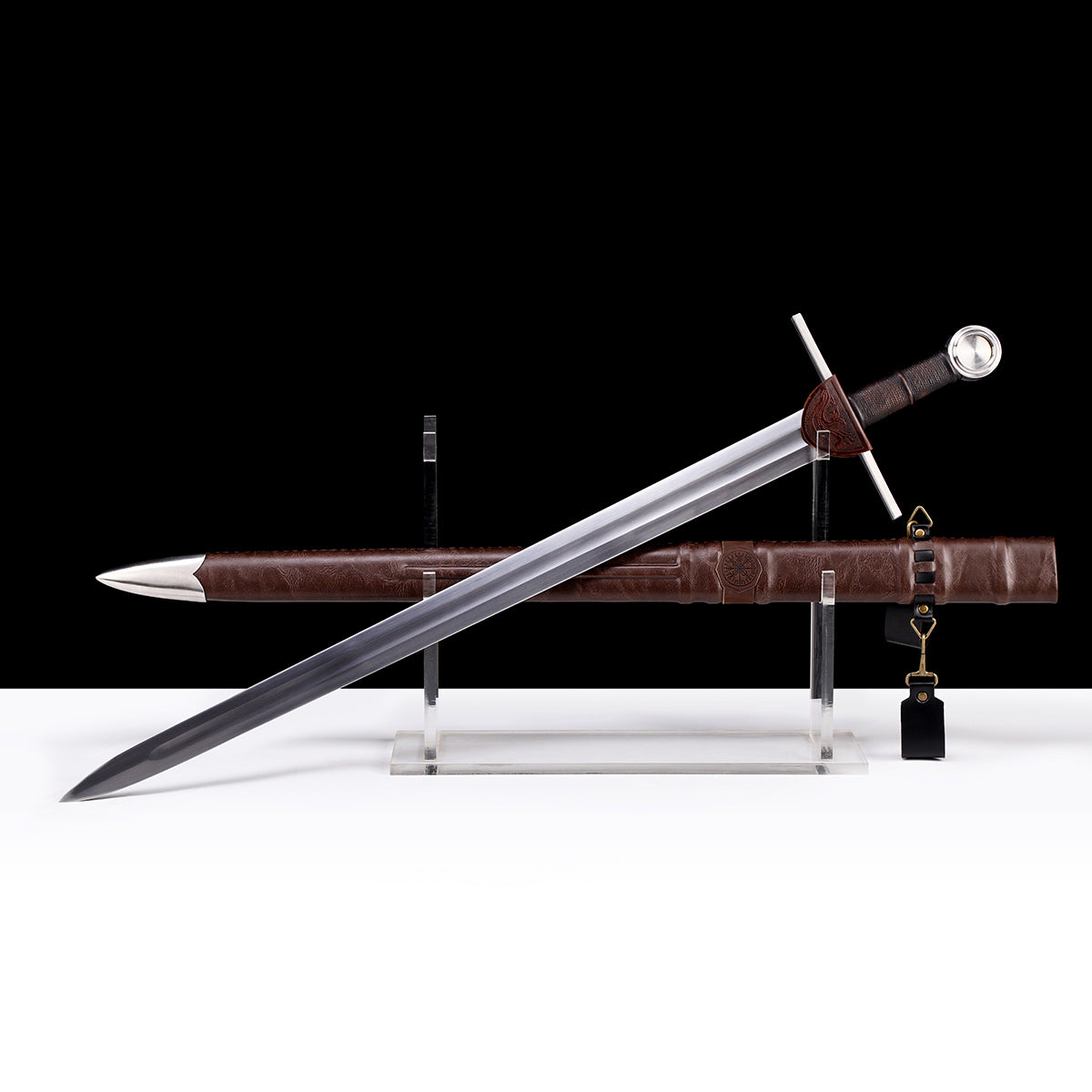 Medieval arming sword full view - full length overview with scale reference