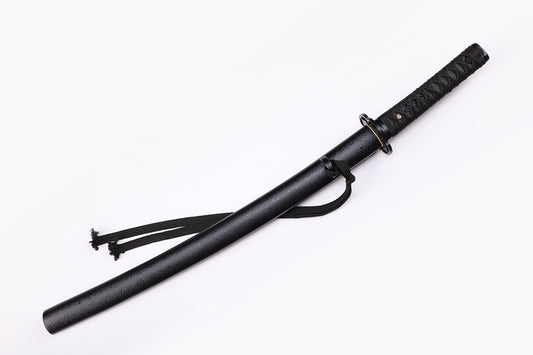 handmade Japanese katana - Plan view with scabbard