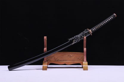 Horn Edged Ray Skin Gloss Lacquer Saya Gold Silver Plated Copper Fittings Full Tang Sword