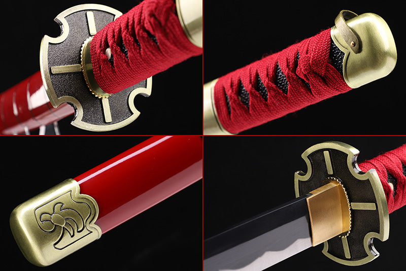 Red Lacquer Iaido Katana, Sandai Kitetsu Samurai Sword