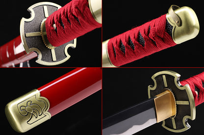Red Lacquer Iaido Katana, Sandai Kitetsu Samurai Sword