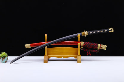 Red & Gold Dragon Samurai Katana