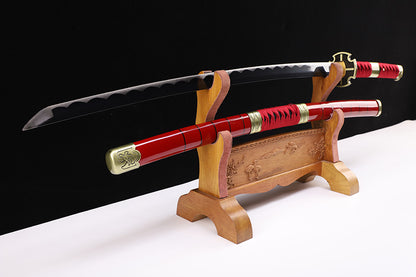 Red Lacquer Iaido Katana, Sandai Kitetsu Samurai Sword