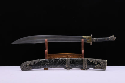 Double Fuller Qing Dao, Full Dragon Carved Copper Fittings, Genuine Ray Skin Saya