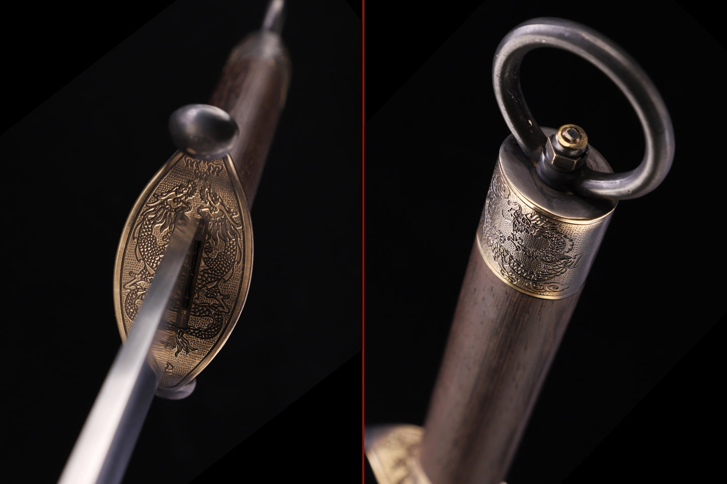 Solid Wenge Wood Ruyi Cloud Brass Fittings Traditional Martial Arts Training Sword