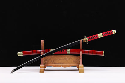 Red Lacquer Iaido Katana, Sandai Kitetsu Samurai Sword