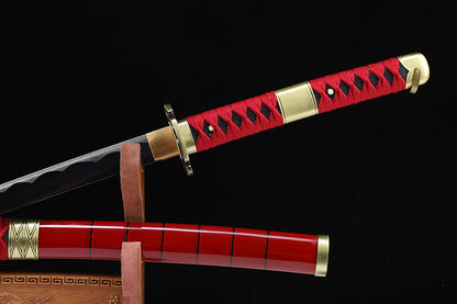 Red Lacquer Iaido Katana, Sandai Kitetsu Samurai Sword