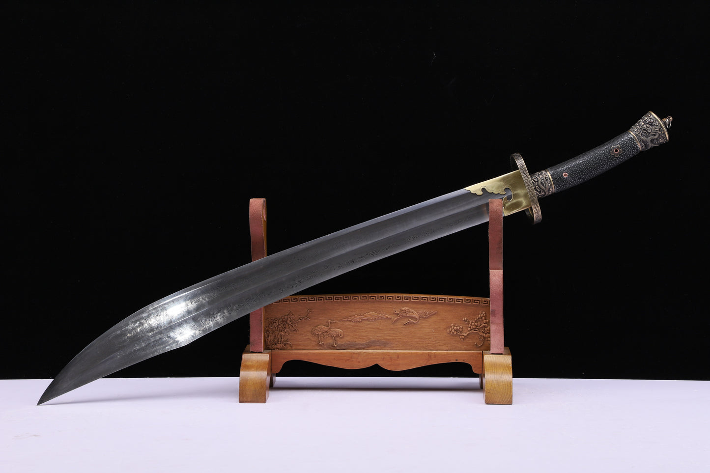 Double Fuller Qing Dao, Full Dragon Carved Copper Fittings, Genuine Ray Skin Saya