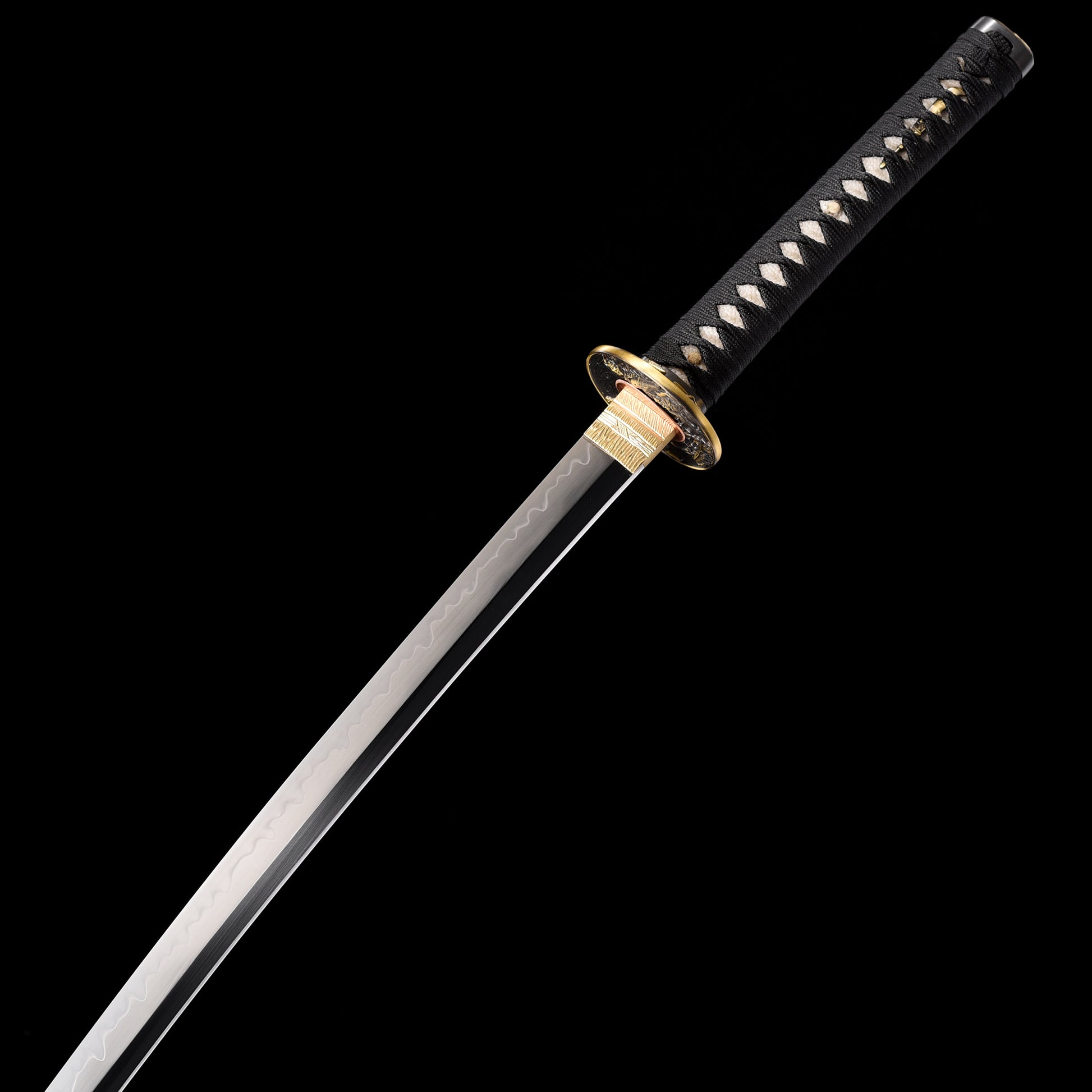 Katana sword 41 inch full tang - angled view blade curvature showcase