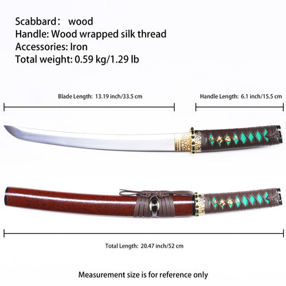 Red Saya & Green Handle Tanto