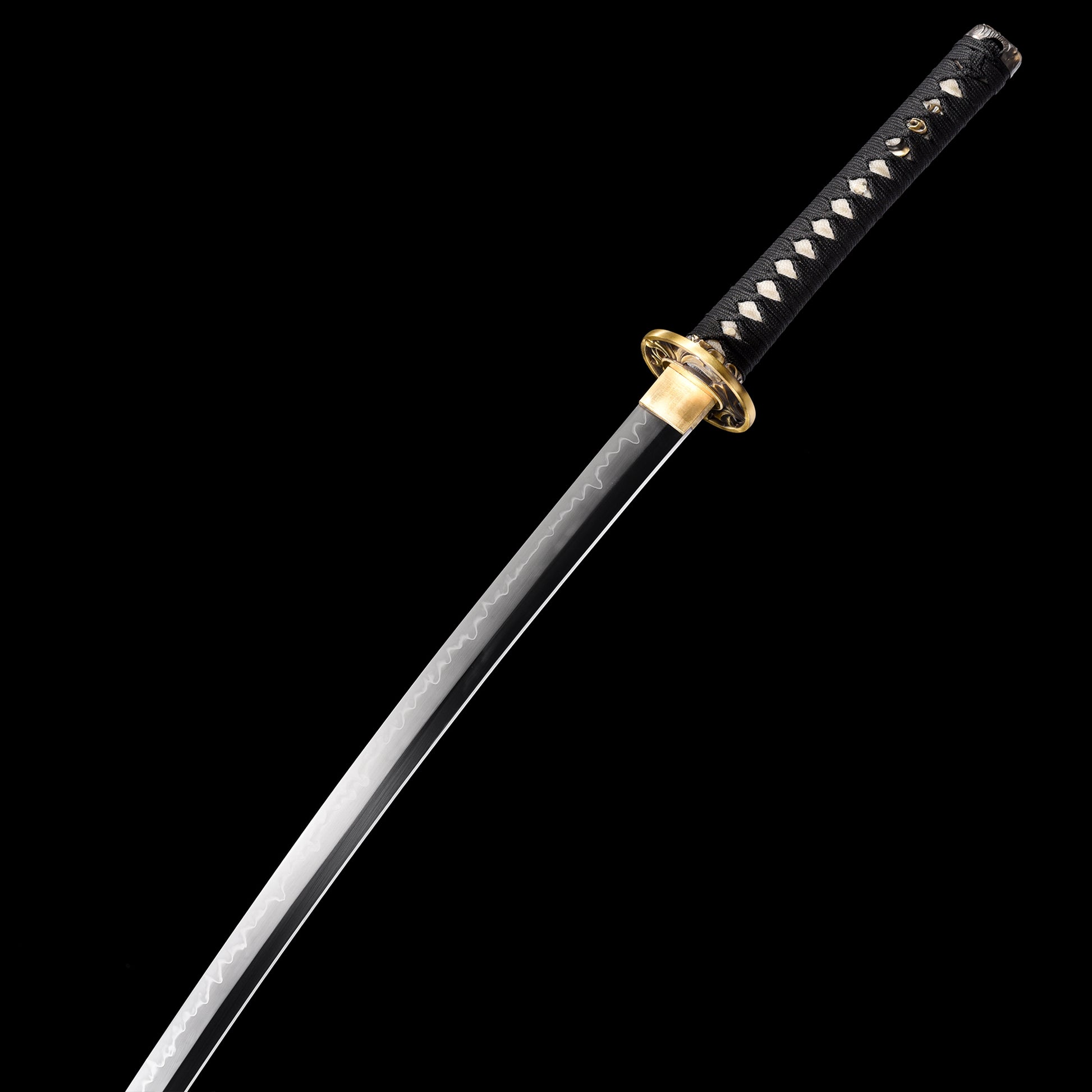 Katana sword 41 inch full tang - angled view blade curvature showcase