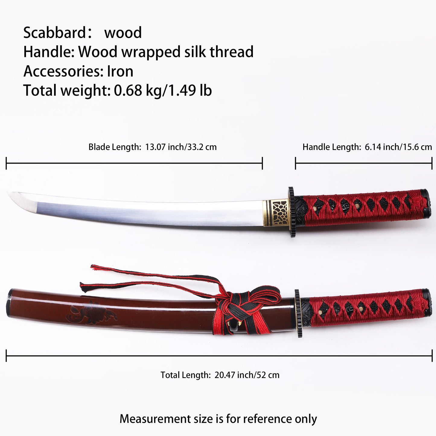 Red Handle & Brown Saya Tanto