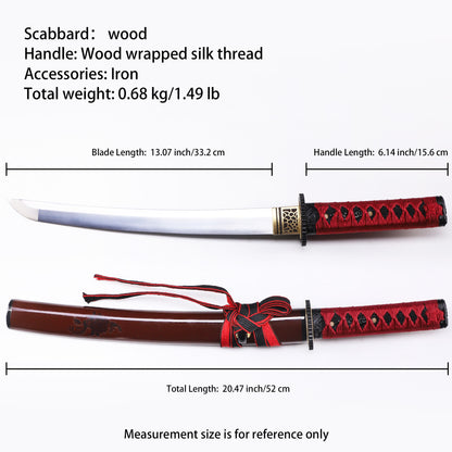 Red Handle & Brown Saya Tanto