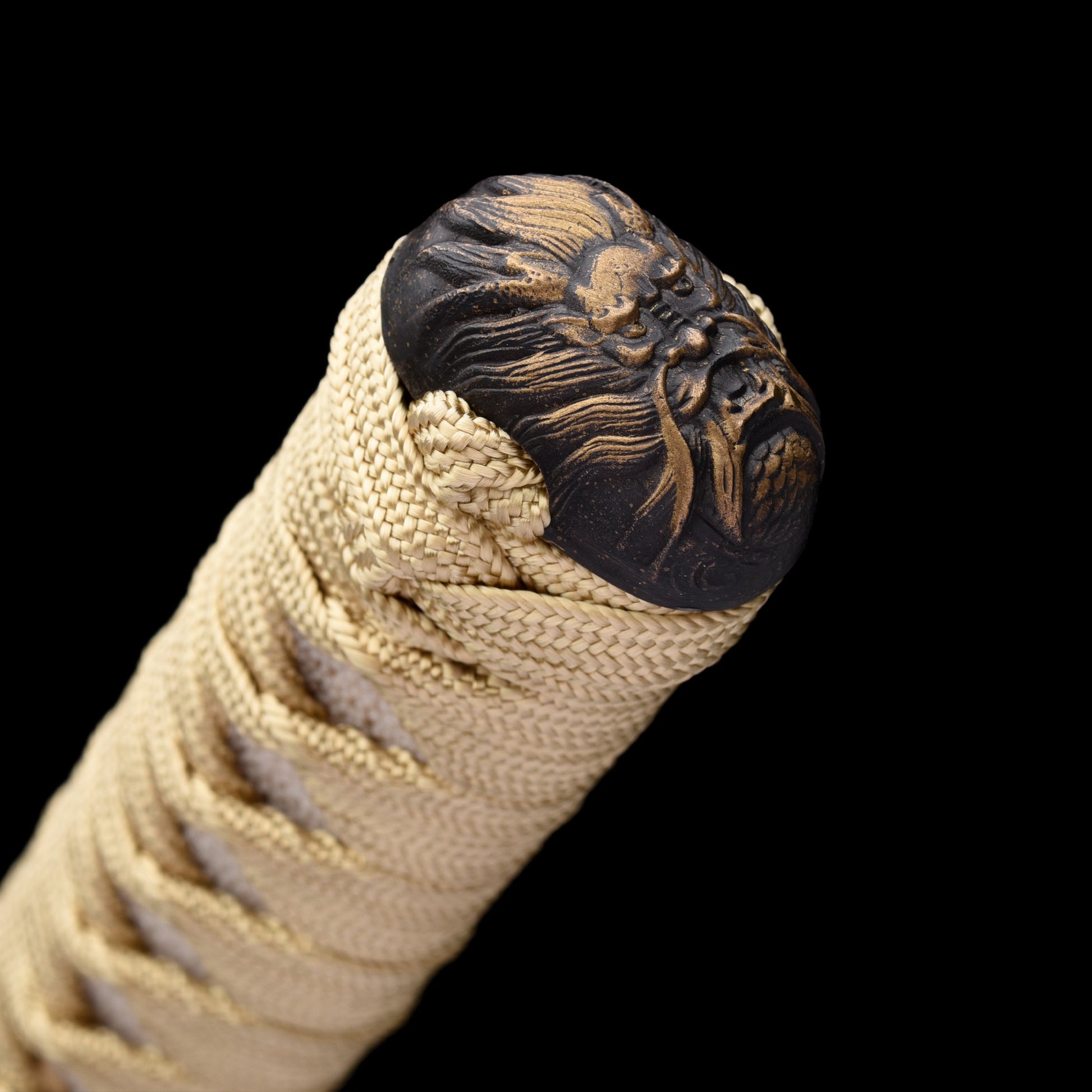 Katana sword 41 inch T10 steel clay tempered full tang - Detail drawing of knife handle
