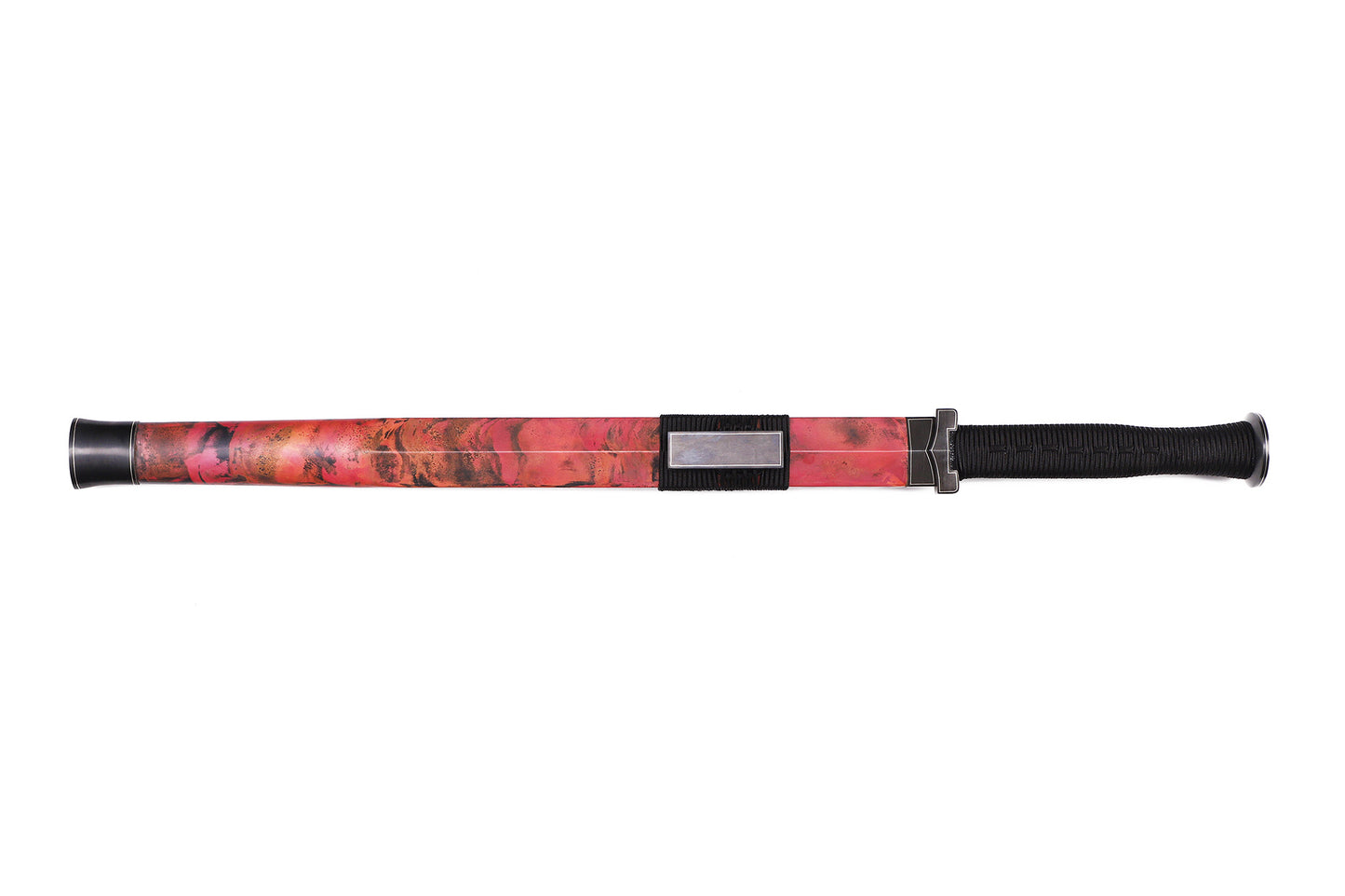 Heritage Ink Red Pattern Han Short Dao, Sanmai Steel Mirror Polished Blade