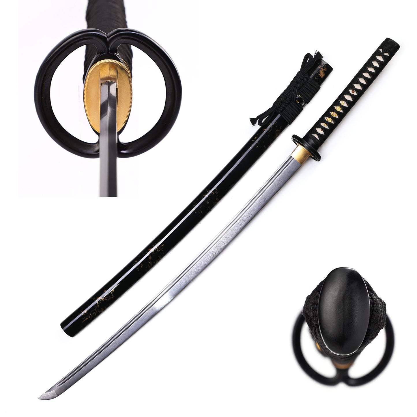Black Saya with Gold Foil Samurai Katana