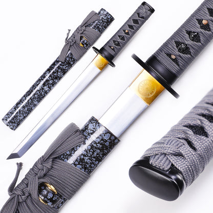 Grey Handle & Snowflake Pattern Tanto