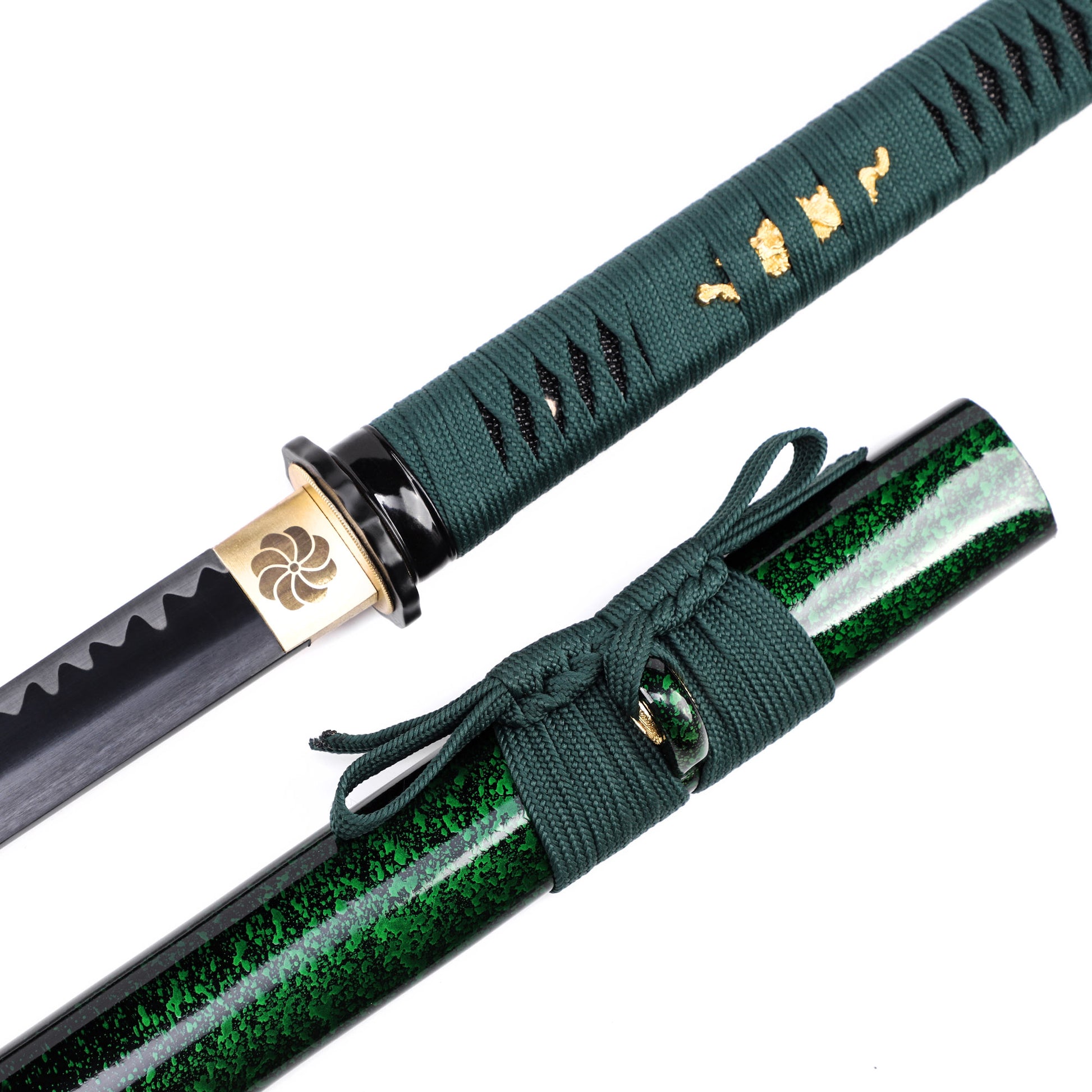Japanese sword handle close-up - tsuka wrap and removable blade assembly detail
