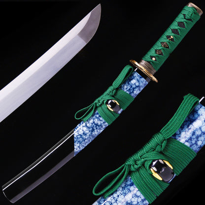 Green Handle & Blue Marbled Saya Tanto
