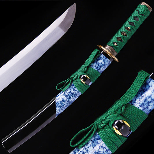 Green Handle & Blue Marbled Saya Tanto