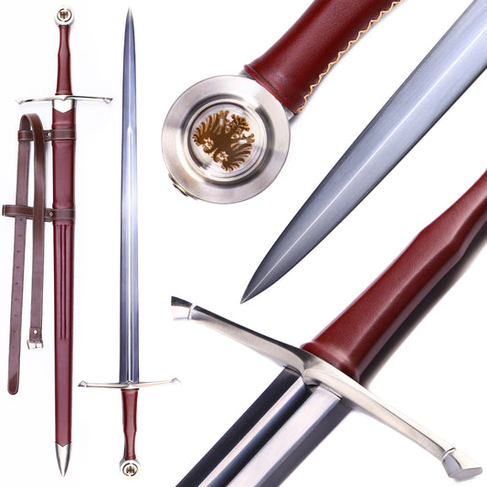 Main image: 48 "Handmade Real Long Broadsword Full Tang - panoramic display