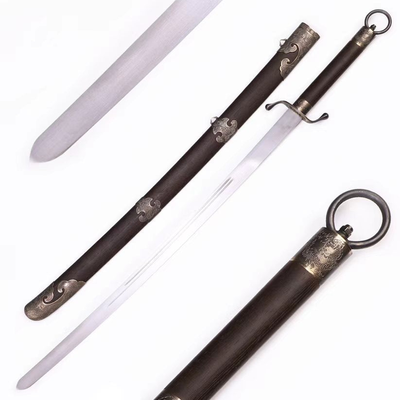 Solid Wenge Wood Ruyi Cloud Brass Fittings Traditional Martial Arts Training Sword