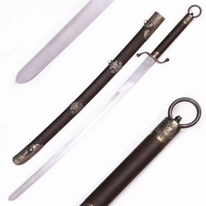 Solid Wenge Wood Ruyi Cloud Brass Fittings Traditional Martial Arts Training Sword