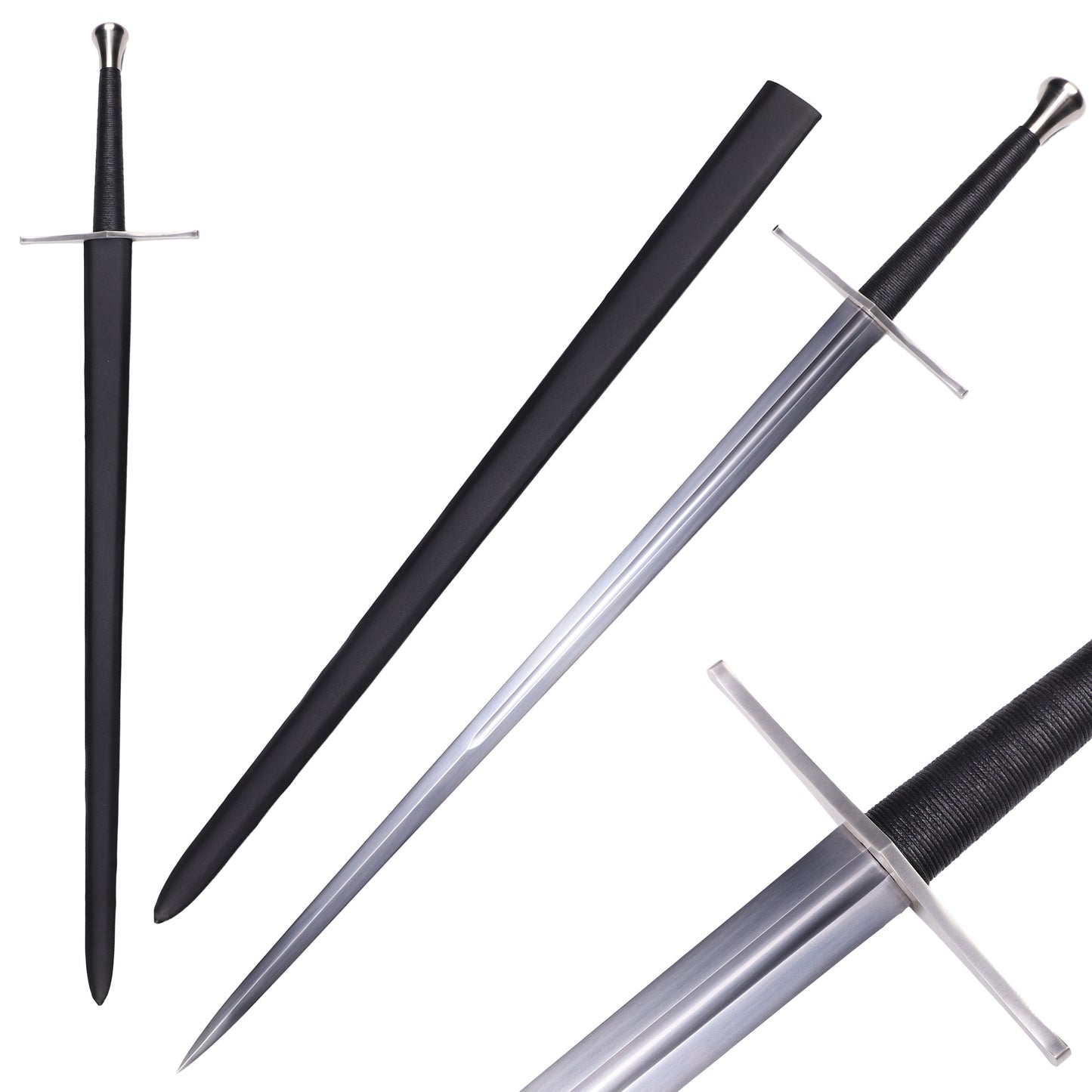Main image: 44.3 "Medieval King Arthur Sword with Wooden Sheath - Overview