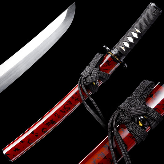 Red Saya & Black Handle Tanto