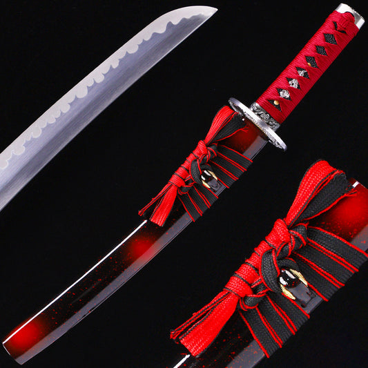 Red Handle & Blood-Splatter Saya Tanto