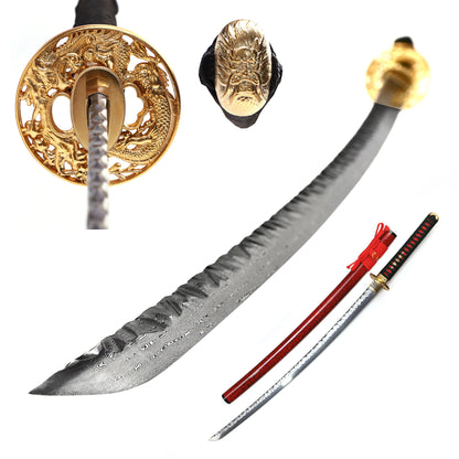 Red Saya & Gold Dragon Samurai Katan