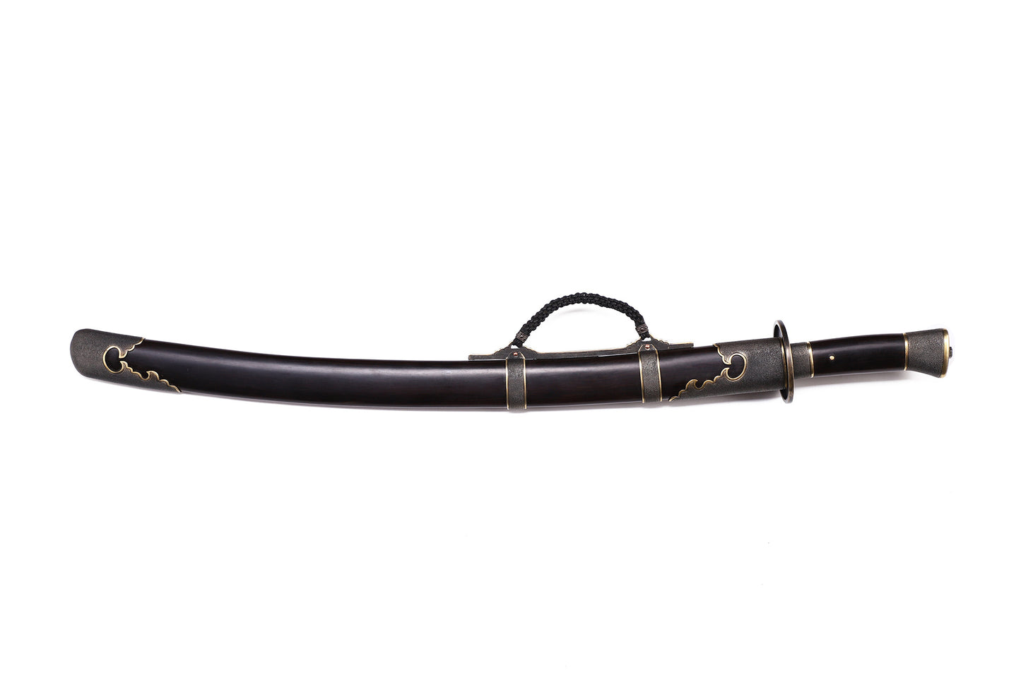 Solid Purple Sandalwood Saya Hand Cloud Carved Brass Fittings Premium Sword