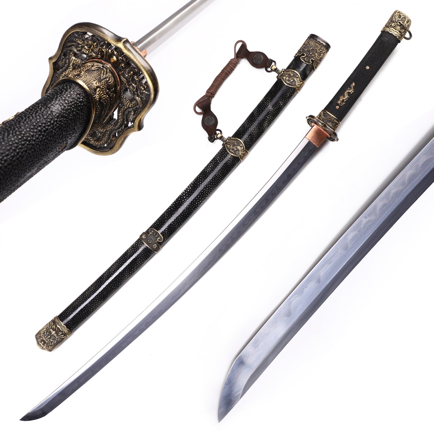 Black Pearl Skin Textured Samurai Katana