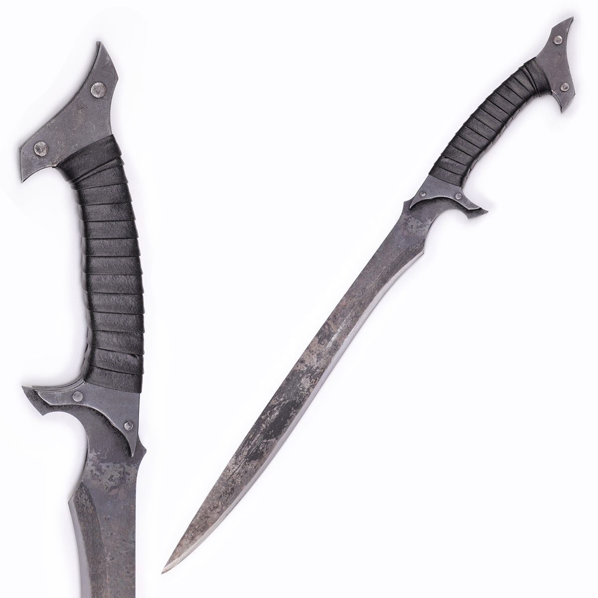 Crazy Shark tactical sword full length view - serrated blade with shark design