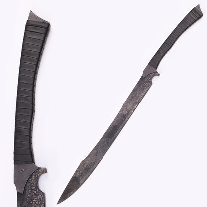 Tactical Shark Sword full length view - serrated shark fin blade design