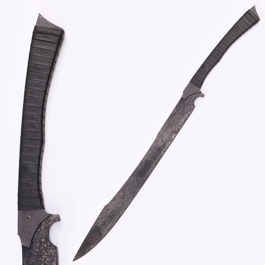 Tactical Shark Sword full length view - serrated shark fin blade design