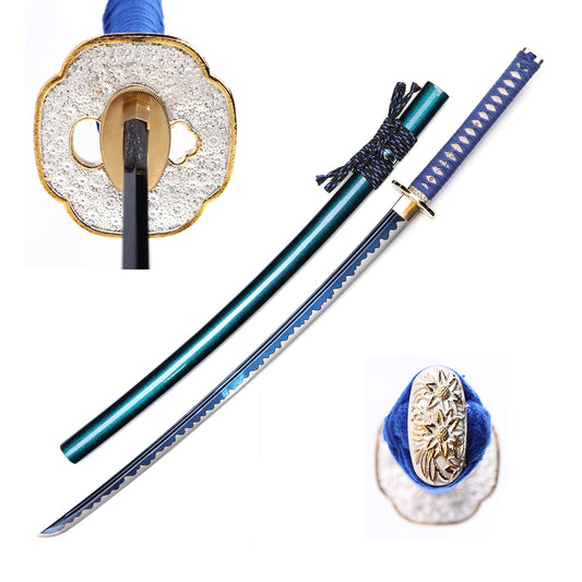 Teal Saya & Blue Handle Katana