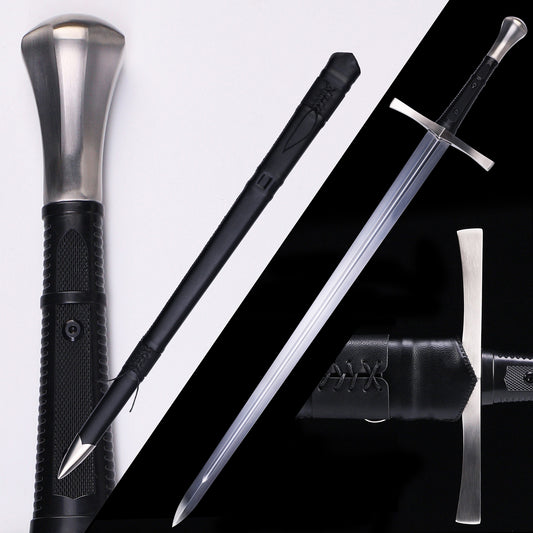 Main image: 48 "Handmade Medieval Claymore Long Broadsworth - panoramic display