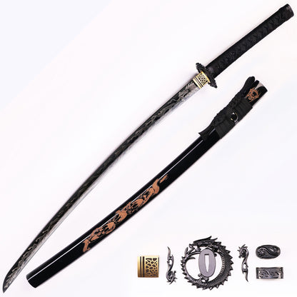 Black Dragon Japanese  katana  - complete product set