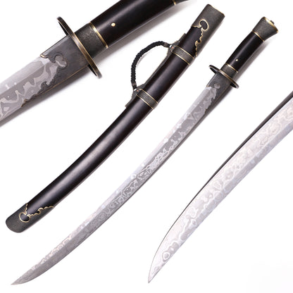 Solid Purple Sandalwood Saya Hand Cloud Carved Brass Fittings Premium Sword