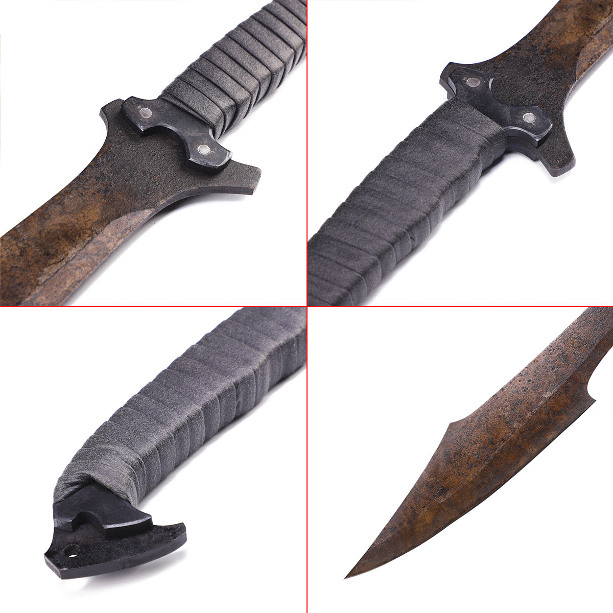 Spartan warrior sword replica with leaf-shaped blade - detail drawing