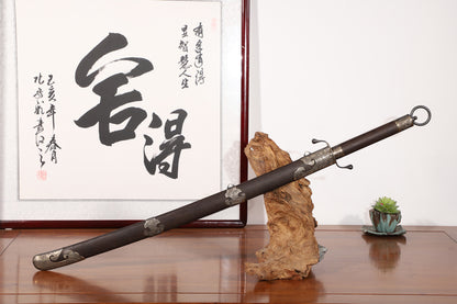 Solid Wenge Wood Ruyi Cloud Brass Fittings Traditional Martial Arts Training Sword